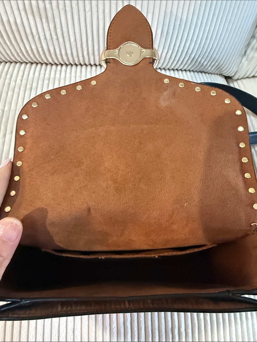 Coach Brown & Black Signature Crossbody with Studded Leather Flap - Picture 5 of 5